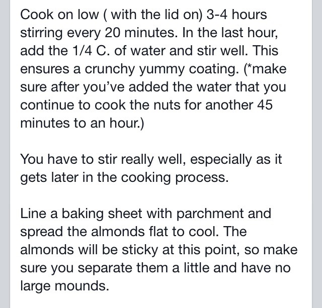 Crockpot Cinnamon Almonds!