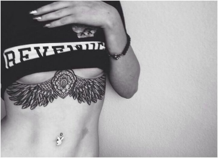 Beautiful Under Breast Tattoo Designs