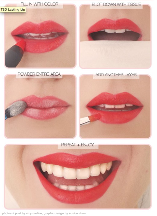 5. And follow these steps after applying the lip-liner.