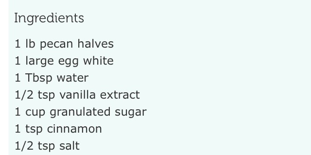Holiday Recipe: Cinnamon Sugared Pecans