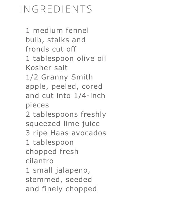 Healthy Roasted Fennel & Apple Guacamole