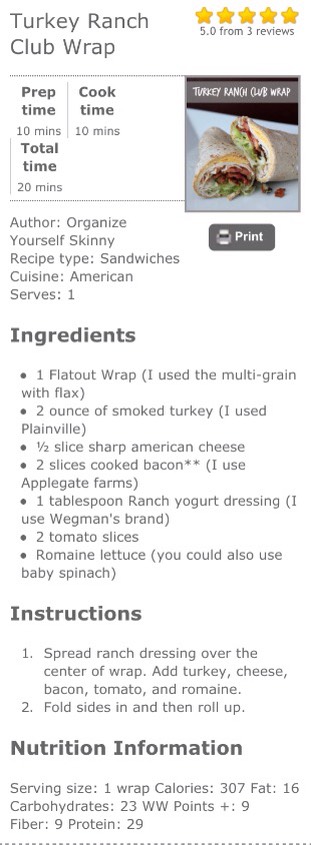 Turkey Bacon Club Wrap