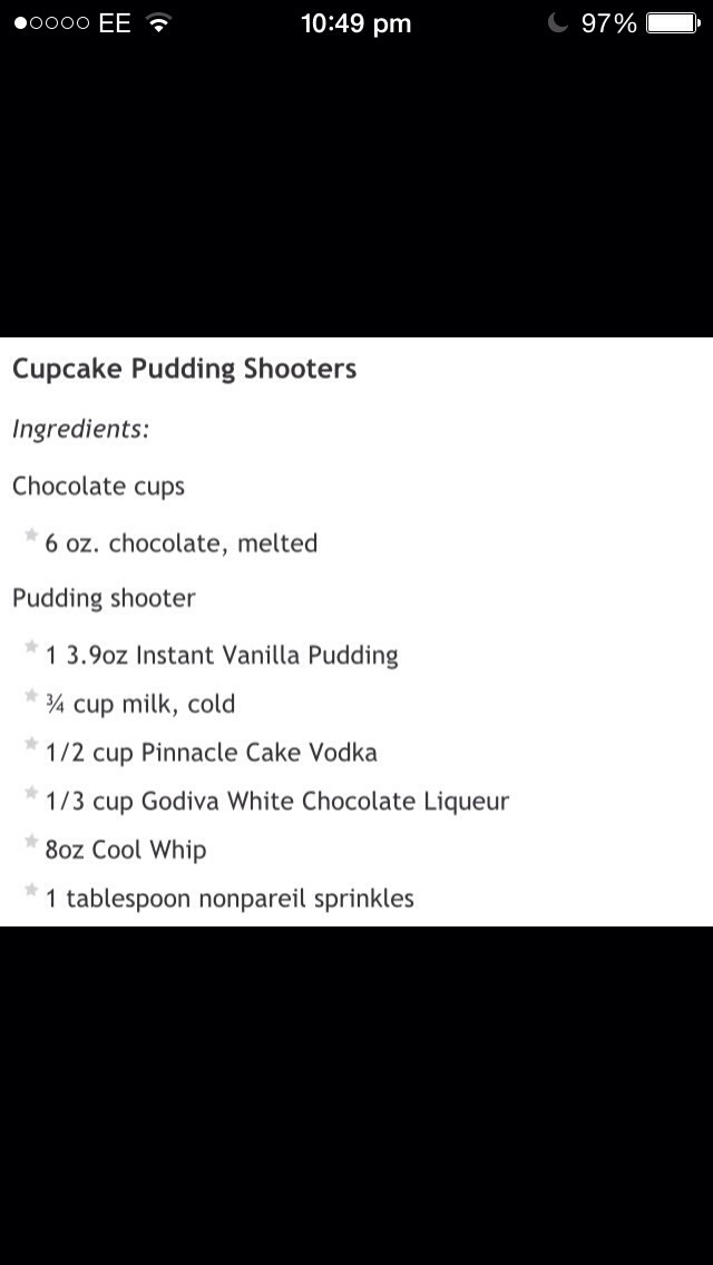 Vodka Pudding Shots 👌🍫👍