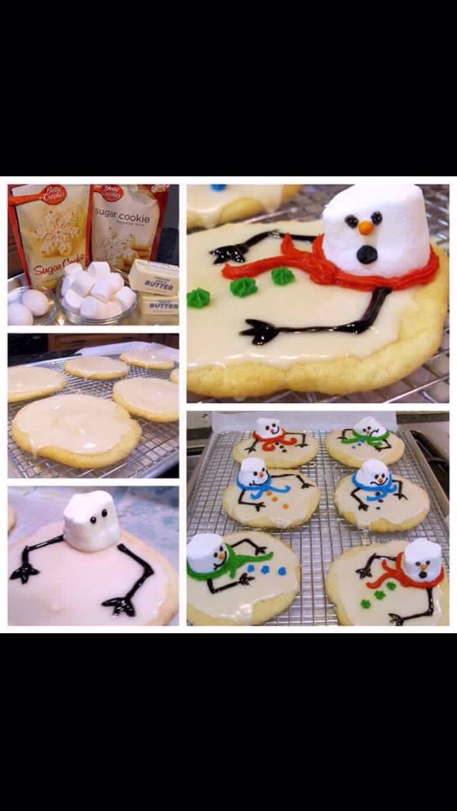 Melted snowman cookies, great fun for all ages, taste and look great! 
