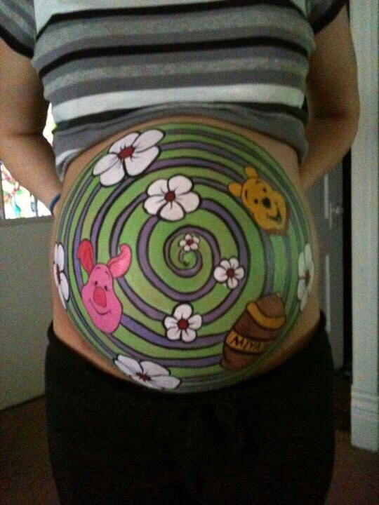 Face And Body Painting: Baby Bump. 