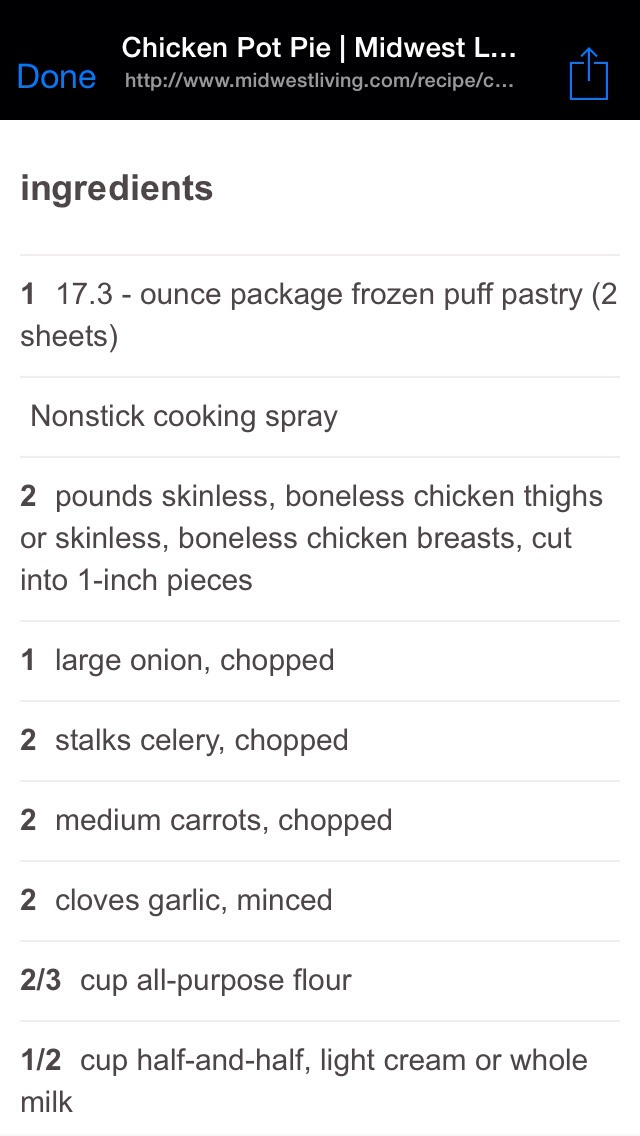 Recipe: Chicken Pot Pie 