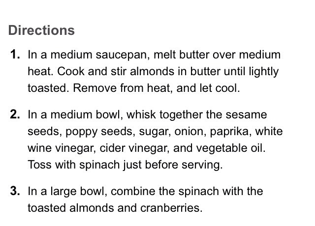 Homemade Cranberry Spinach Salad