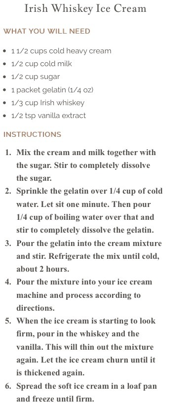 Boozy Ice Creams: Irish Whiskey Ice Cream