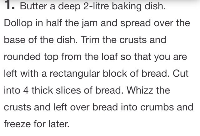 Jam roly poly bread and butter pudding
