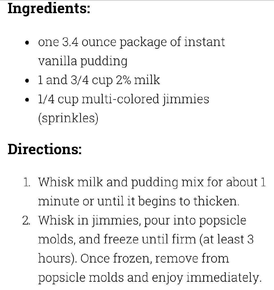 Funfetti Pudding Pops!