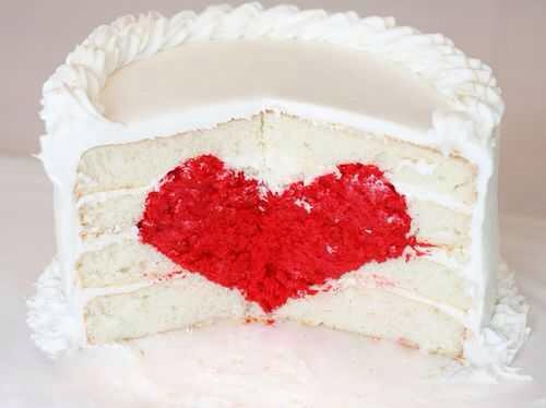 Surprise Heart Cake Tutorial. Includes Recipes For White Cake, Red Velvet Cake And White Frosting.
