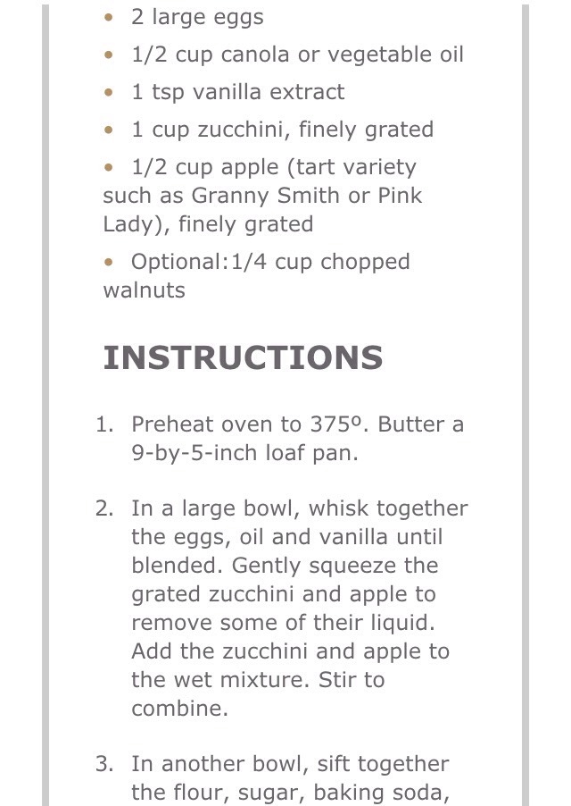 Zucchini & Apple Quick Bread