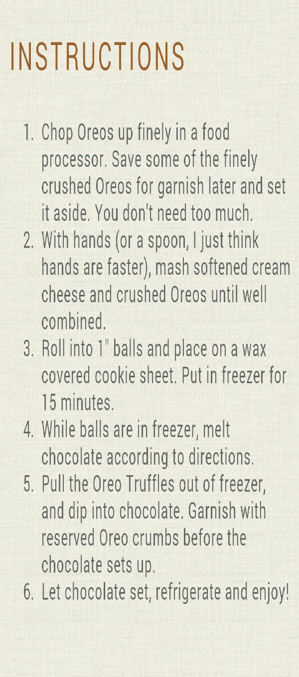Oreo Truffles no baking requrie