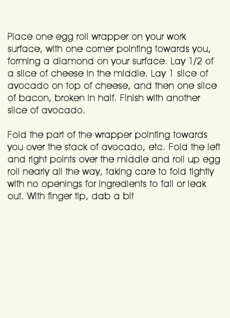 Avocado bacon eggs rolls recipe
