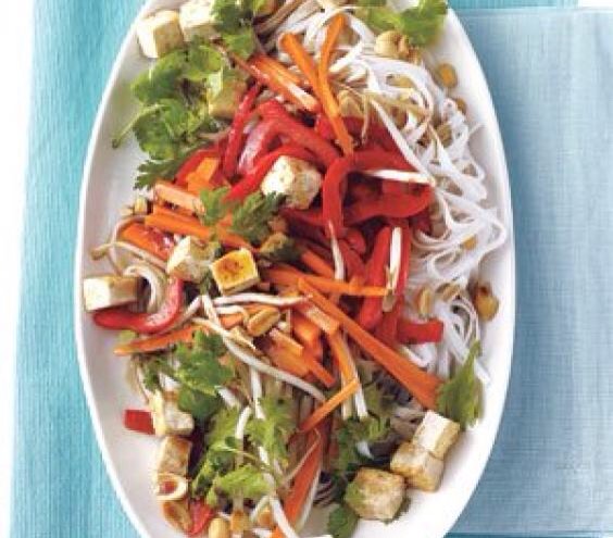 Stir-Fried Rice Noodles With Tofu and Vegetables : 

Serves 4