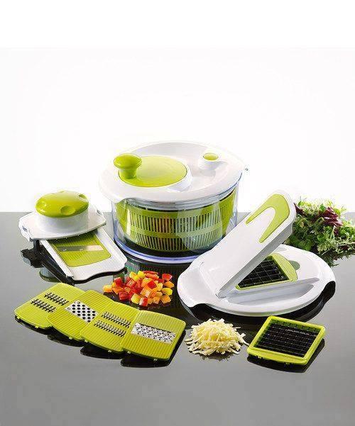 Food Chopper and Dicer for Fresh Fruits and Vegetables. 

http://www.amazon.com/FreshCut-PREMIUM-Chopper-Vegetables-Wizard-Like/dp/B00J9UX2LG/ref=sr_1_1?ie=UTF8&qid=1413469845&sr=8-1&keywords=FreshCut+Pro+Dicer-

Salad Spinner