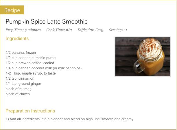 Pumpkin Spice Latte Smoothie - Fall Is Coming!!!