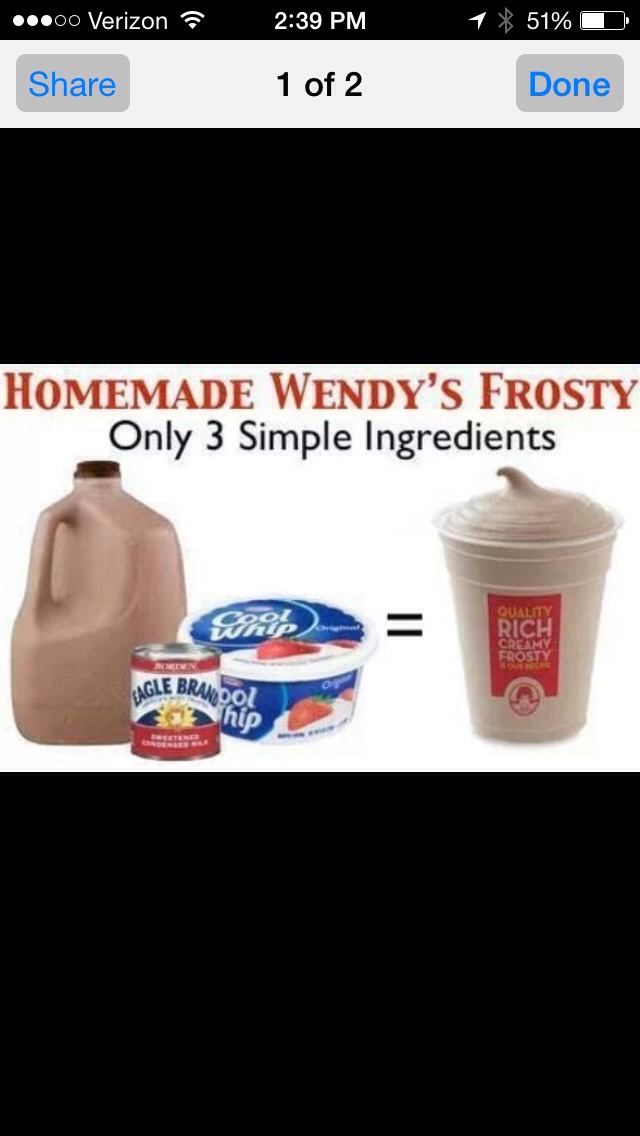 Get all three. 1 gallon of chocalte milk. 1 can of sweetened condensed milk  and 1 container of cool whip  