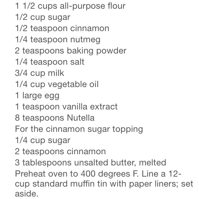 Here Is A Recipe On Nutella Stuffed Cinnamon And Sugar Muffins