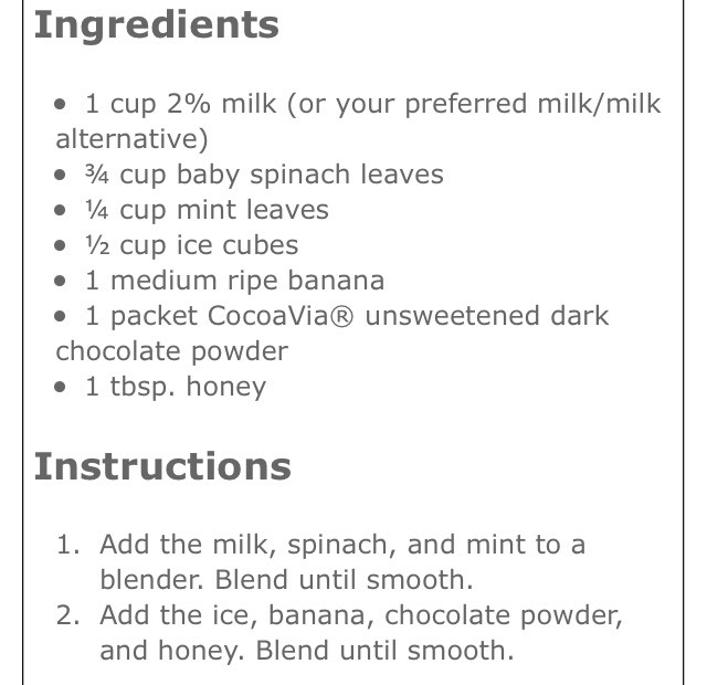 Mint Chocolate Green Smoothie 