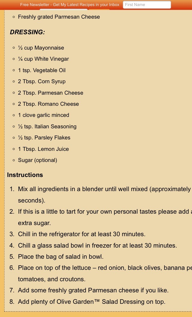 Olive Garden Salad Dressing