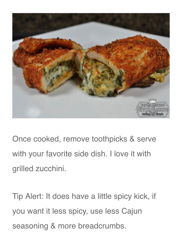 Spinach Dip Stuffed Chicken Breast!!