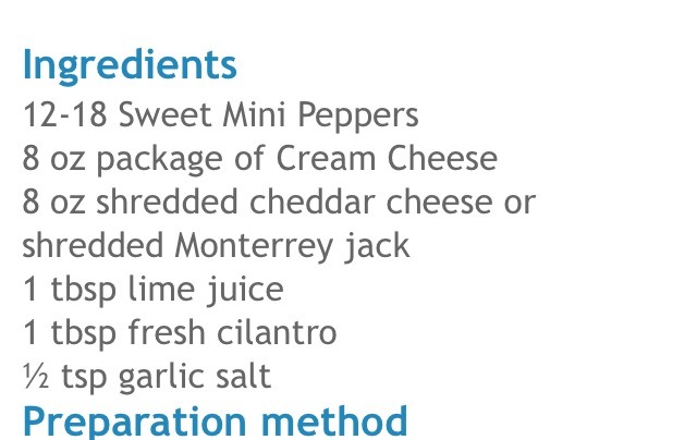 Cheesy Stuffed Mini Peppers