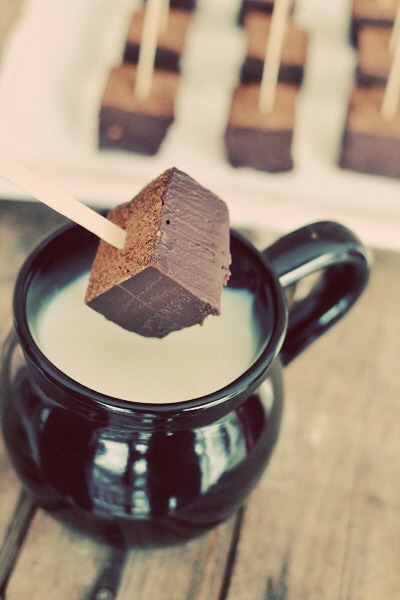 Swirl into hot milk.

