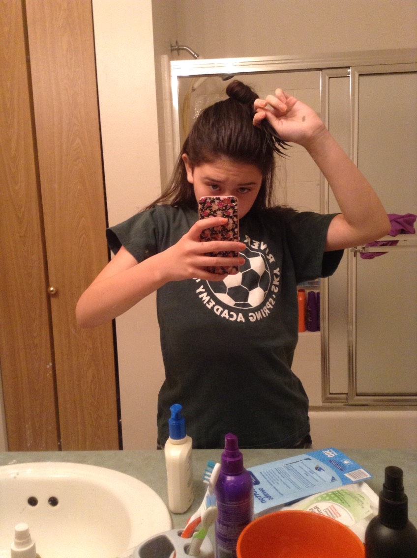 After you do that on all 3 sections of your hair...