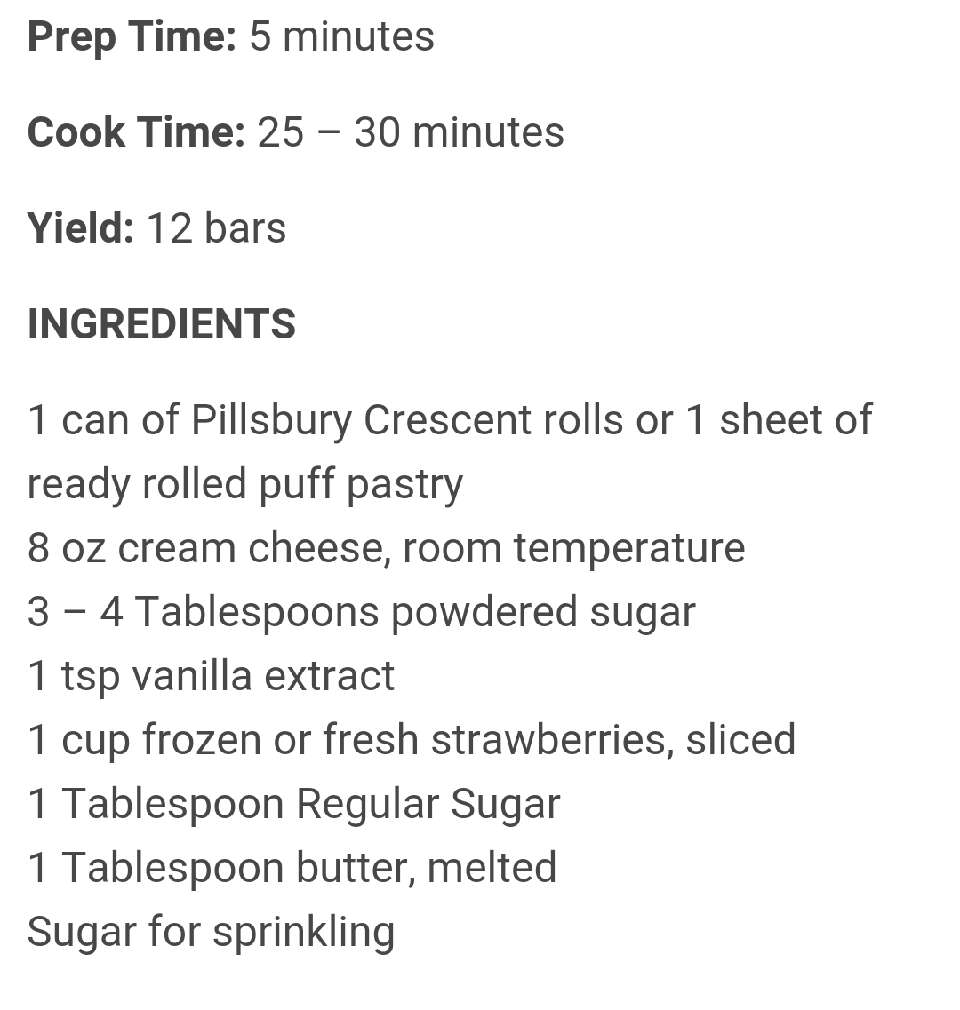 Strawberry Crescent Roll Cheesecake Bars!!