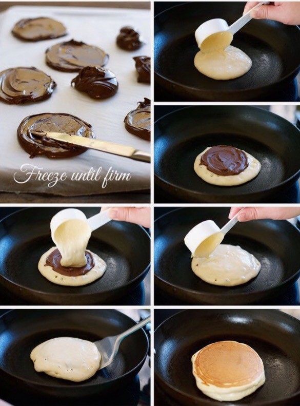 Nutella Stuffed Pancakes