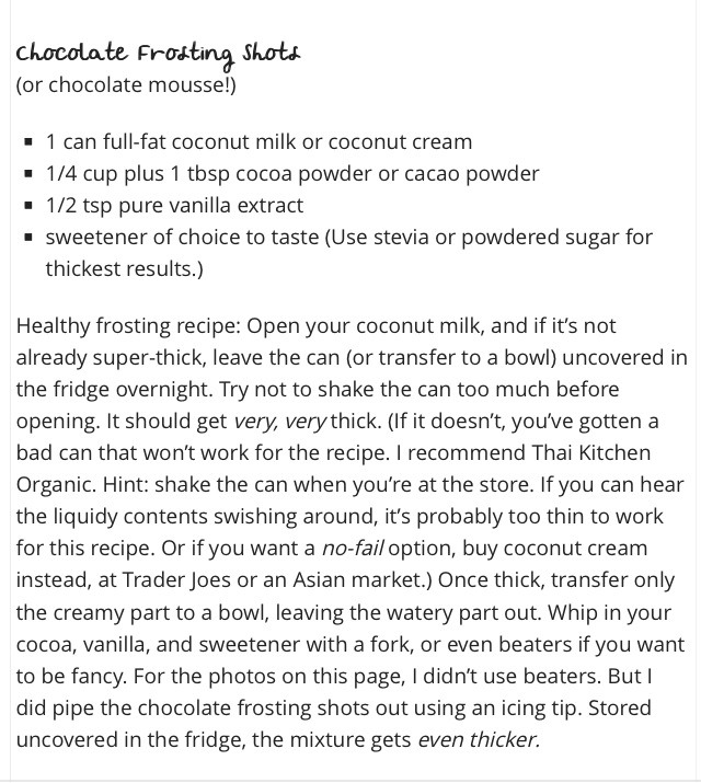 HEALTHY Chocolate Frosting Shots