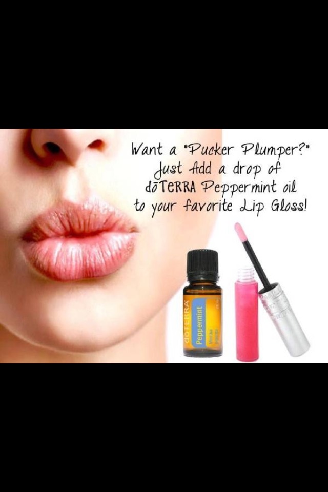 How to make lip plumper with essential oil (you don't have to use the brand doTerra. It works with any peppermint oil)
