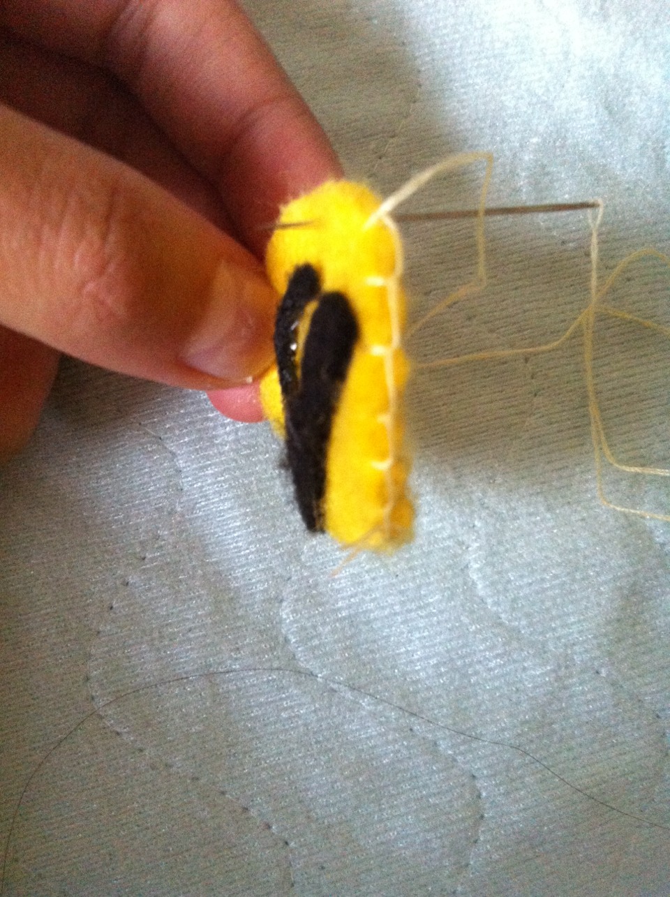 Prepare needle and thread. Then begin to sew them the two pieces together! 