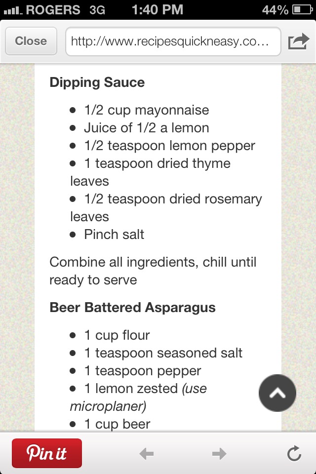 Beer Battered Asparagus With A Creamy Lemon Herb Dipping Sauce