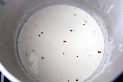 Step 6: Once the sauce is thickened, remove from the burner, and set aside.