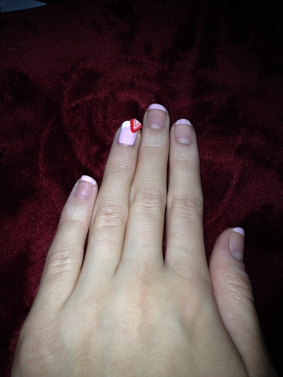 Step 10 
Now paint that little space above the tape pink