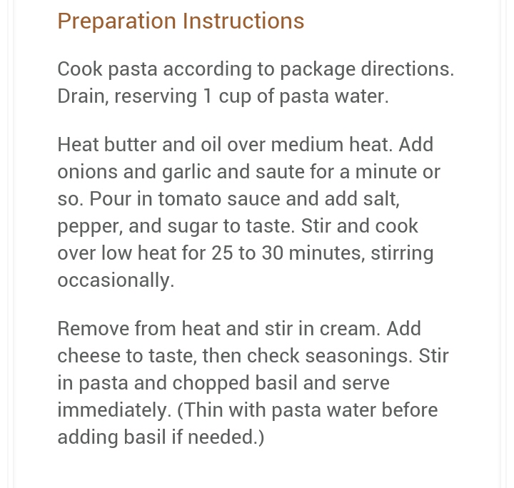 Pasta with tomato cream. Amazing!!
