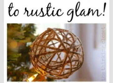 Glitter Twine Ball Ornament 