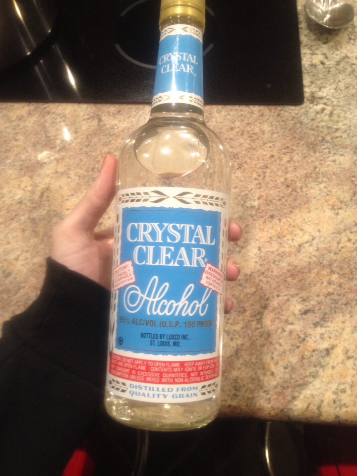 Let pot cool to room temperature.
That is very important!!!
Once it is cool enough add 190 proof alcohol.
Stir well
