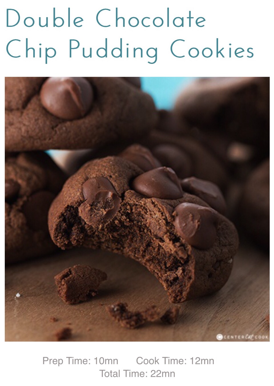 Double Chocolate Chip Pudding Cookies. 🍪