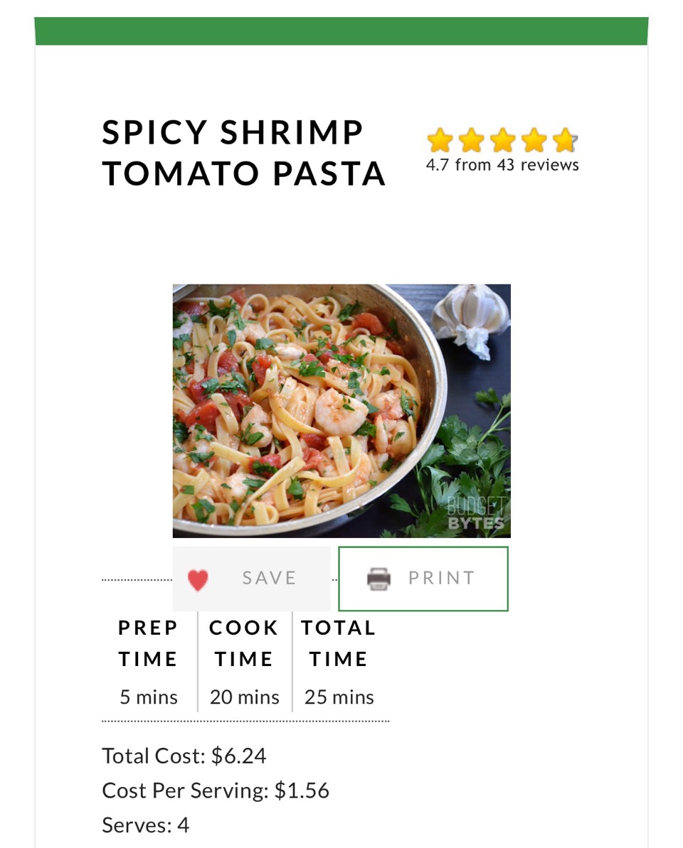 Spicy Shrimp Tomato Pasta 