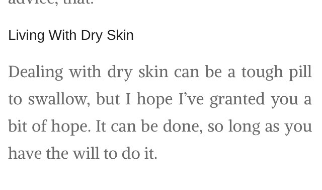 😧😦 Dealing With Dry Skin 😦😧