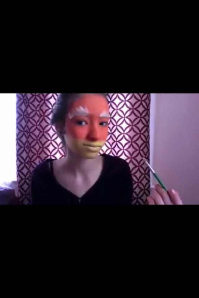 Paint eyebrows white 