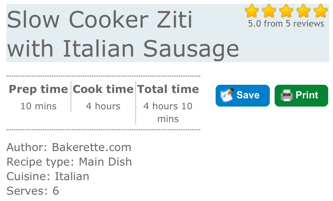 Slow Cooker Ziti With Italian Sausage🍴🍽
