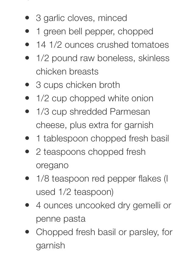 Slow Cooker Chicken Parmesan Soup 