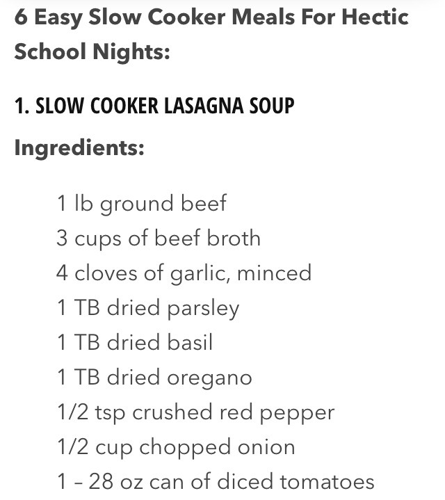 6⃣ Easy Slow Cooker Meals For Hectic School Nights!