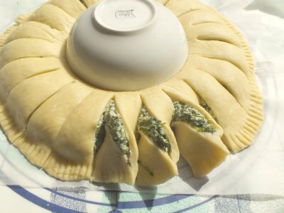 13. Twist each slice and continue until each slice is twisted.

