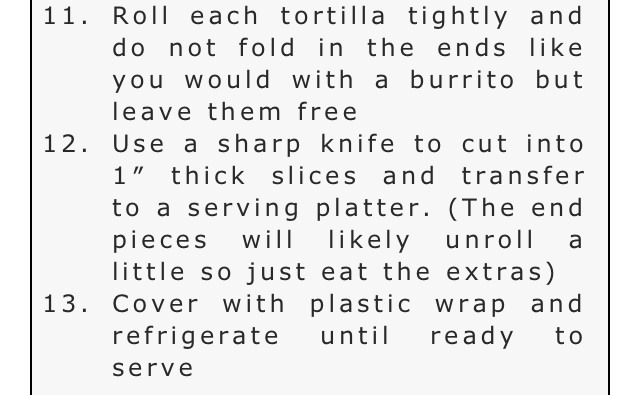 Spicy Chicken Tortillas Roll ups 