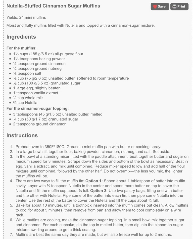 Nutella-Stuffed Cinnamon Sugar Muffins